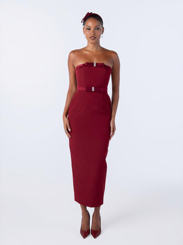 Demi Bow Dress (Red) (Final Sale)