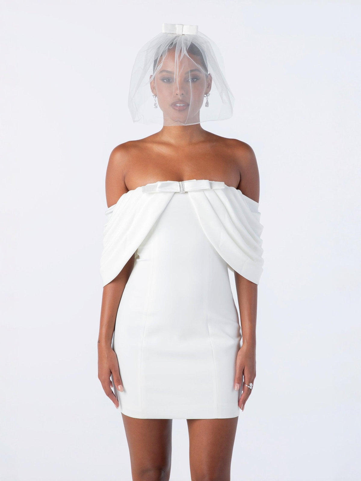 Kate Bow Dress (White)