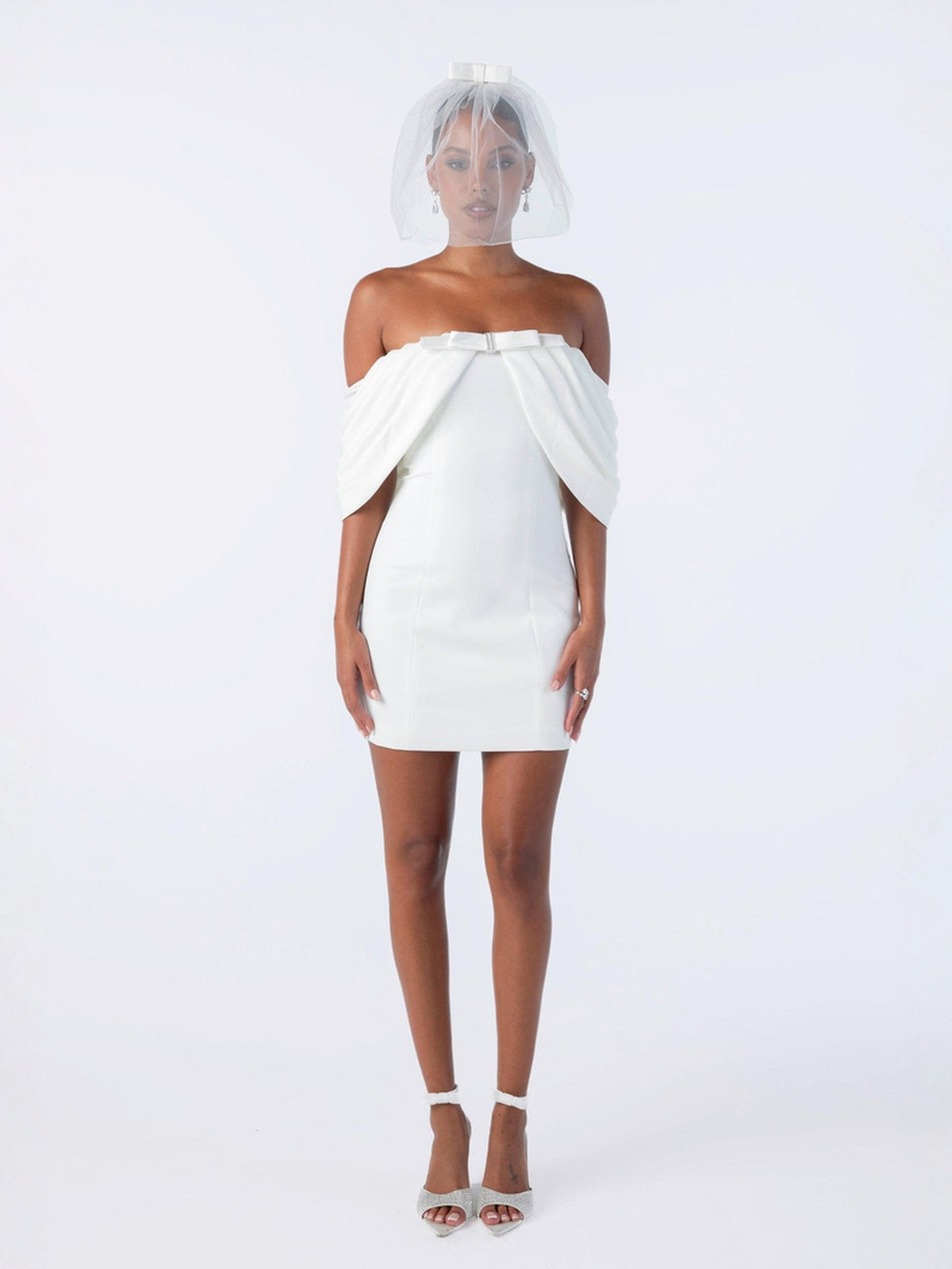 Kate Bow Dress (White)