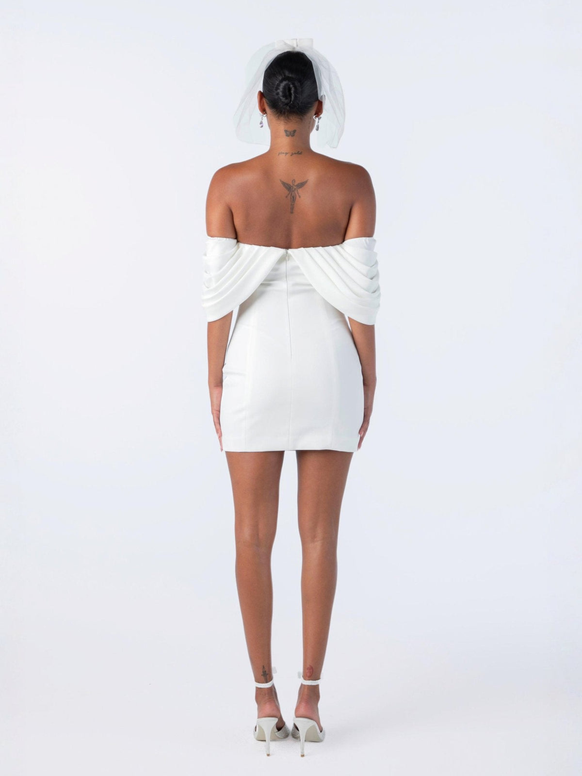 Kate Bow Dress (White)