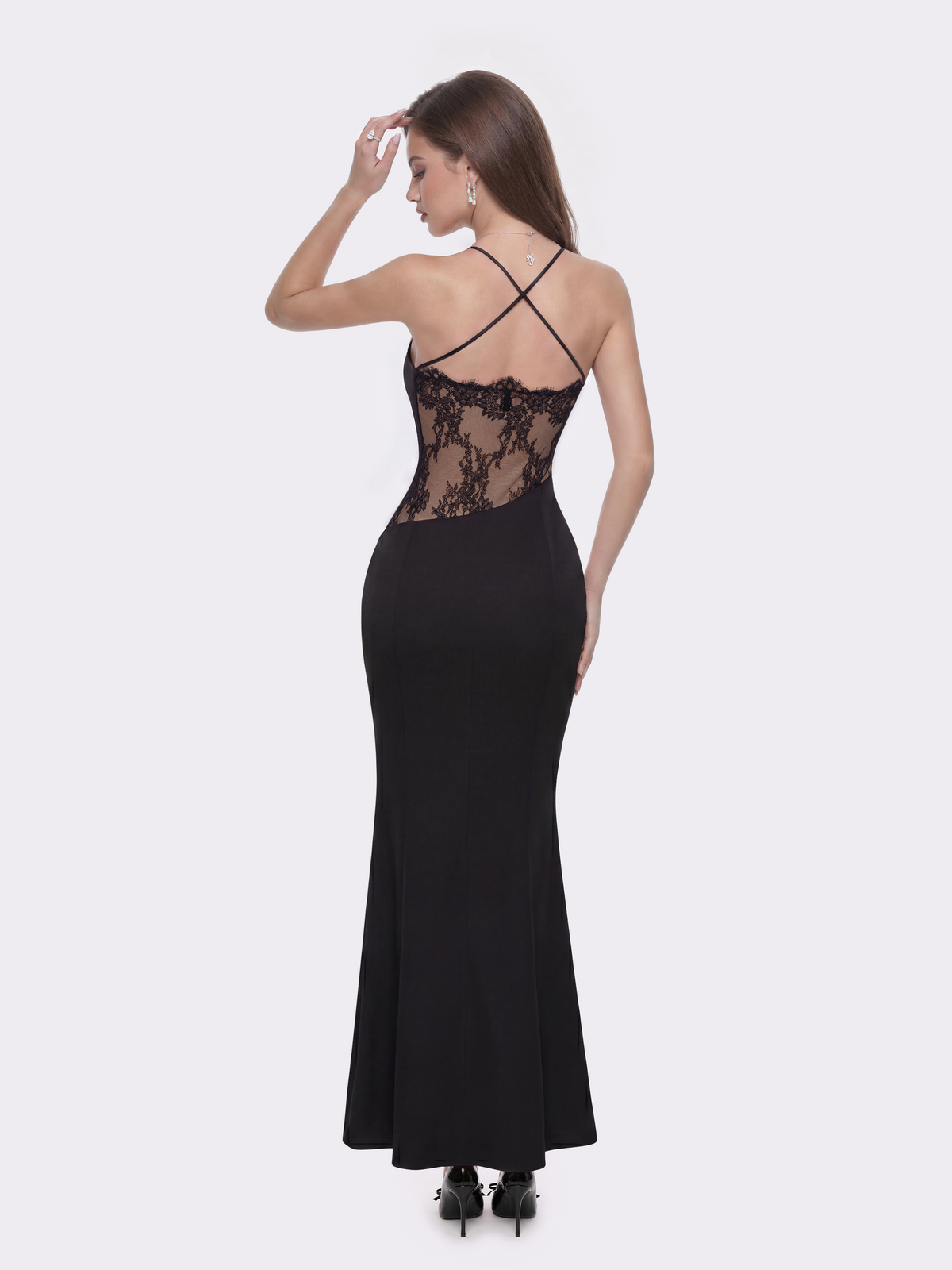 Brielle Twist-Front Black Dress
