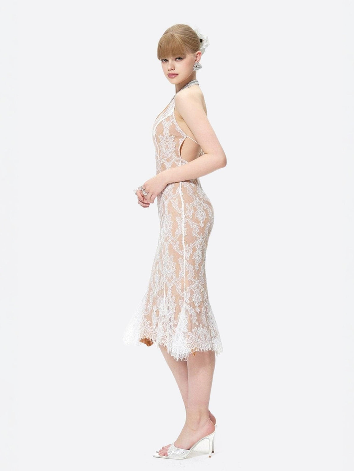 Fiona Dress (White Lace)