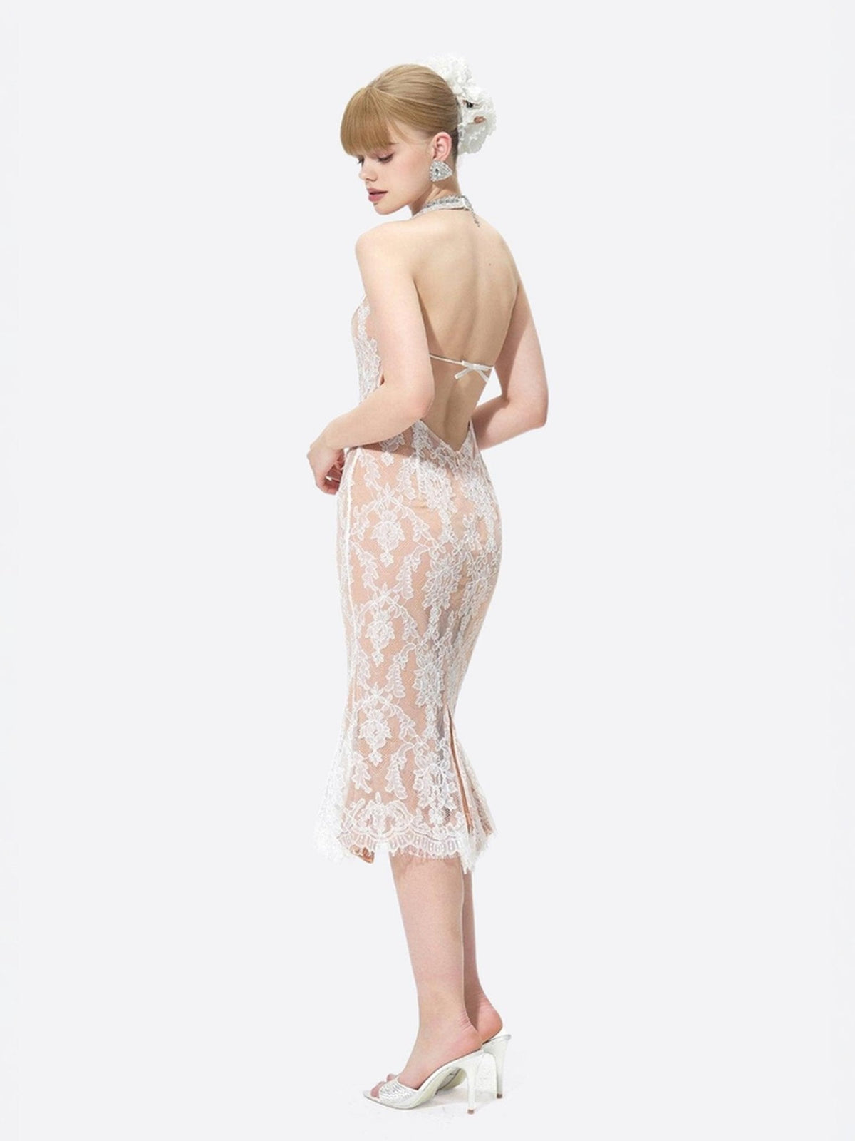 Fiona Dress (White Lace)