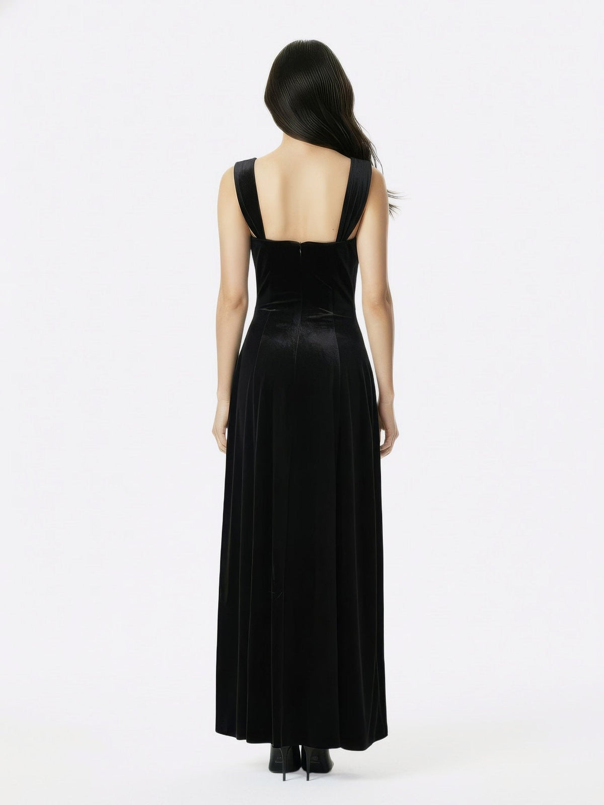 Belle Velvet Maxi Dress (Black)