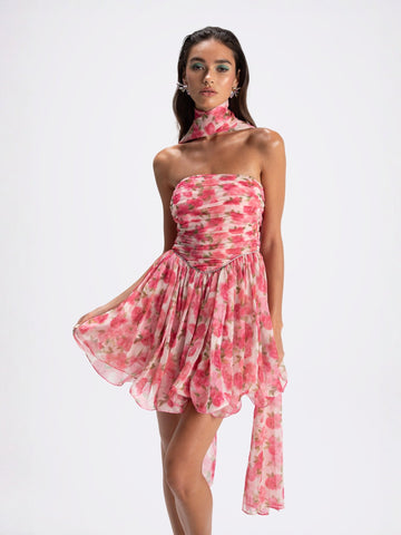 Chloe Dress (Pink Print) (Final Sale)