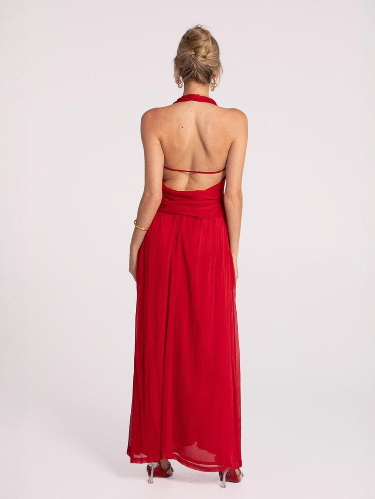 Amber Chiffon Dress (Red)