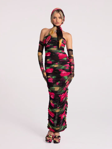 Cordelia Dress With Gloves (Floral) (Final Sale)