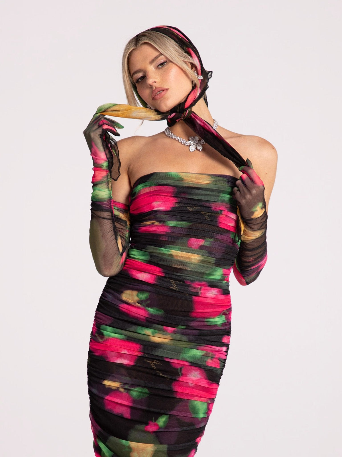 Cordelia Dress With Gloves (Floral) (Final Sale)