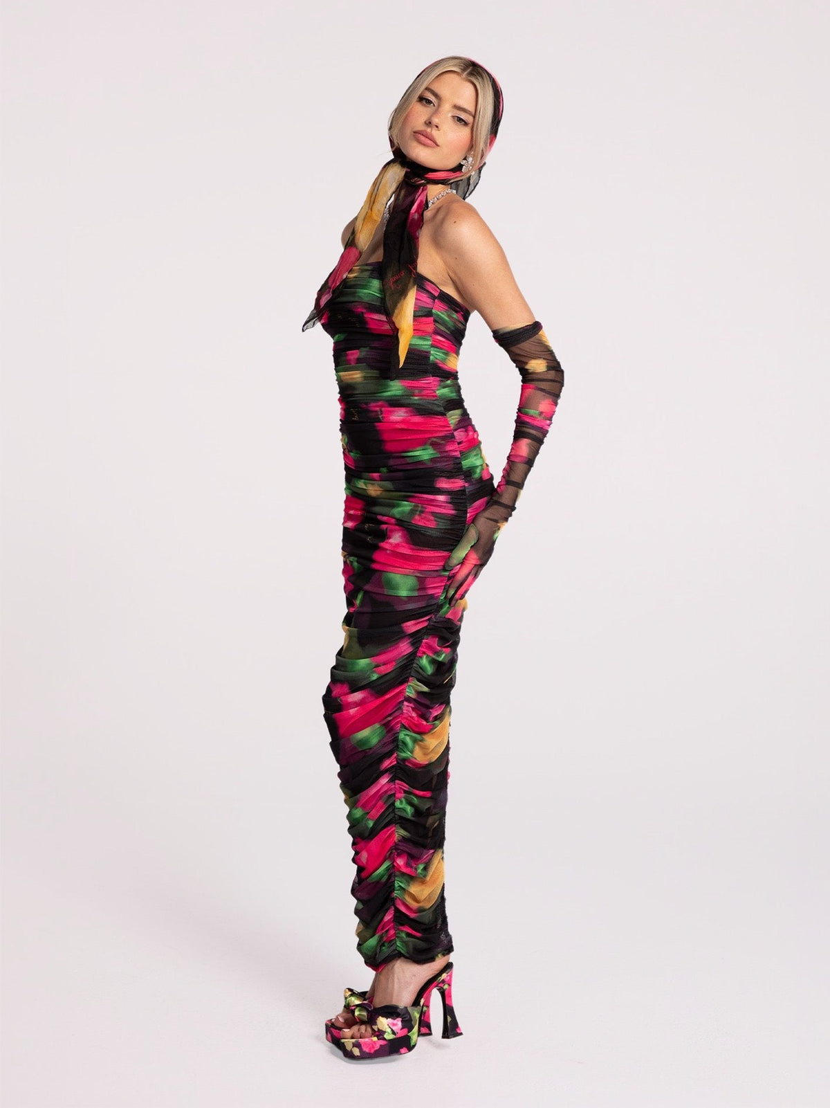 Cordelia Dress With Gloves (Floral) (Final Sale)