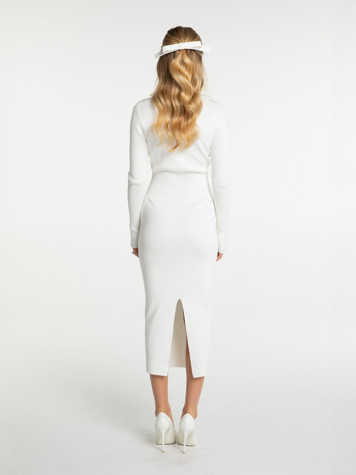 Rylee Knit Dress (White) (Final Sale)