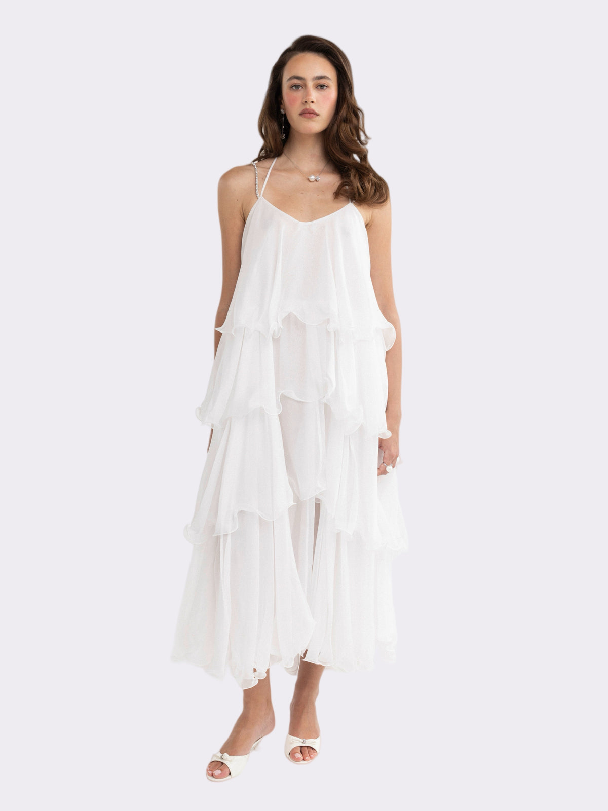Florence Tiered White Dress