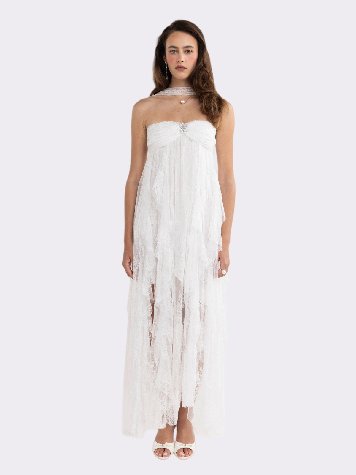 Aurora Halter White Dress