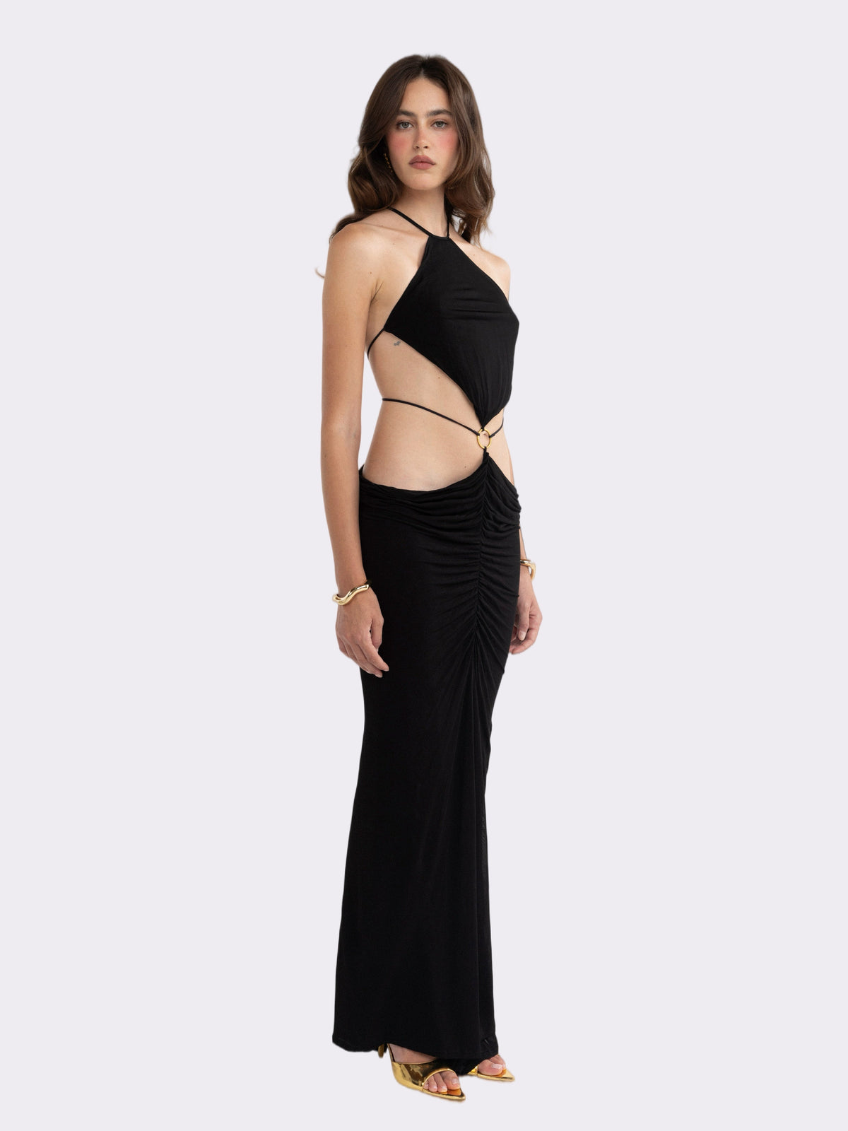 Yasmina Open-Back Black Dress