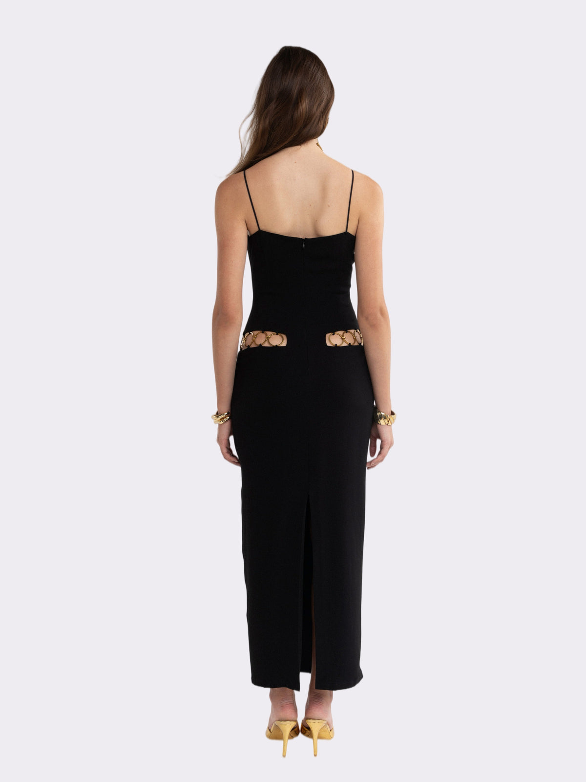 Luciana Ring-Cutout Black Dress