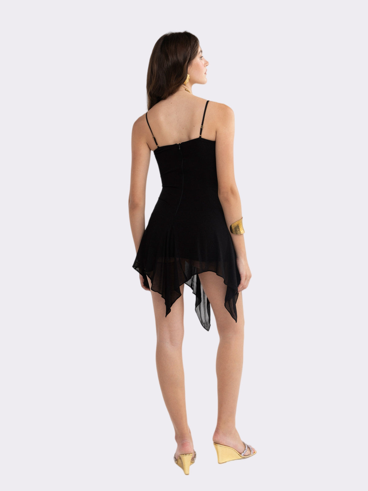 Fiora Irregular Black Dress