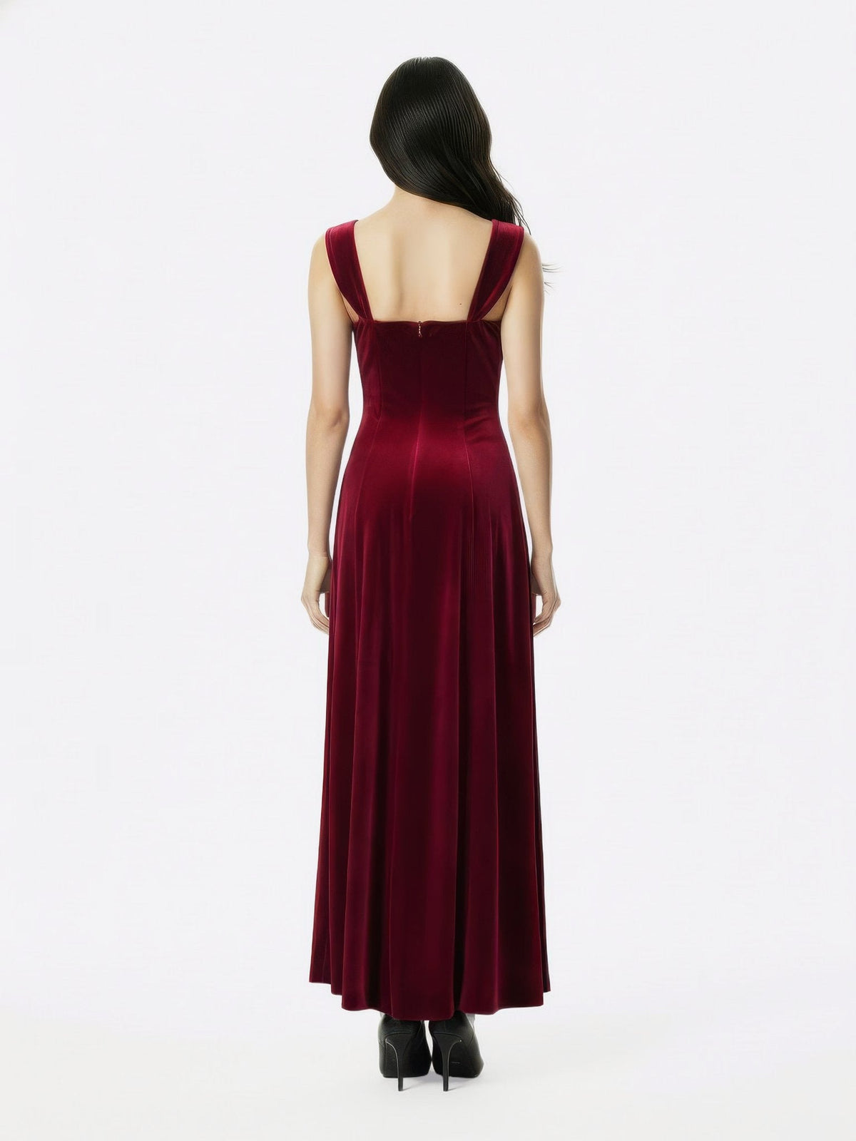 Belle Velvet Maxi Dress (Red)
