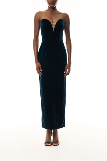 Strapless Velvet Cocktail Dress