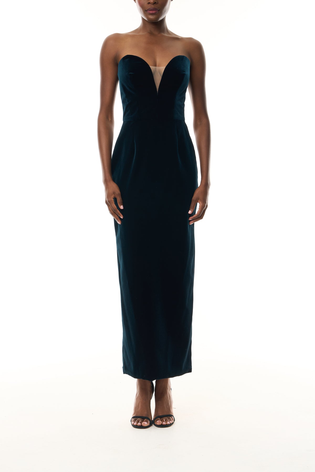 Strapless Velvet Cocktail Dress
