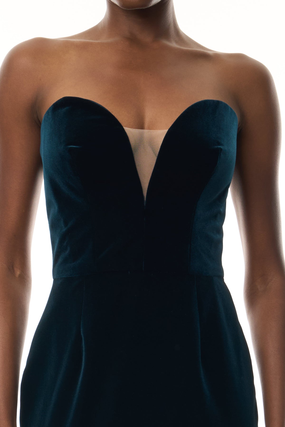 Strapless Velvet Cocktail Dress