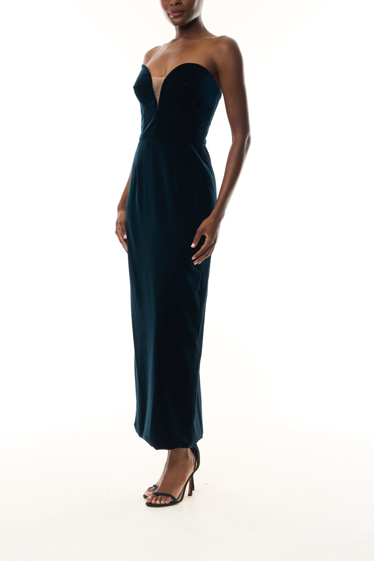 Strapless Velvet Cocktail Dress