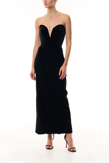 Strapless Velvet Cocktail Dress