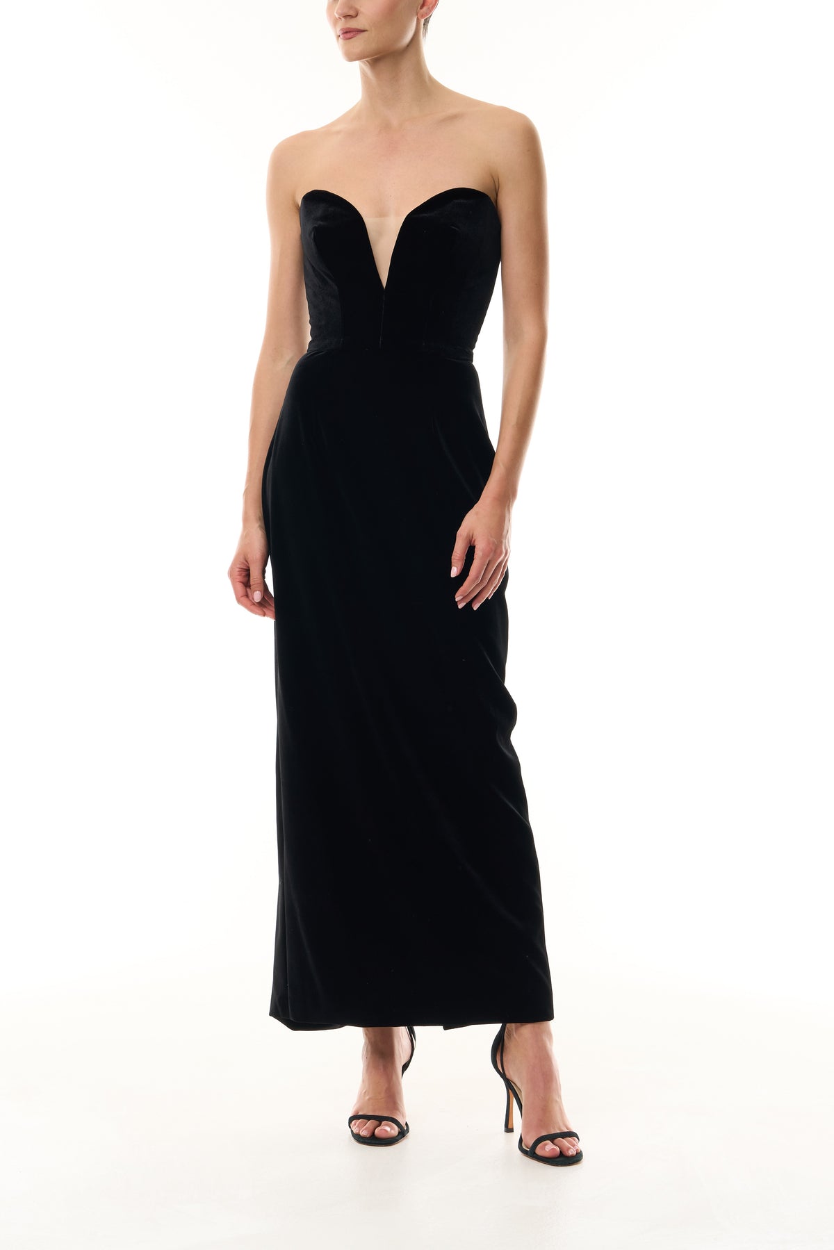 Strapless Velvet Cocktail Dress