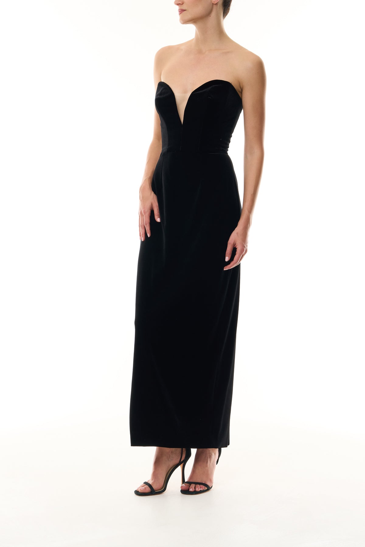 Strapless Velvet Cocktail Dress