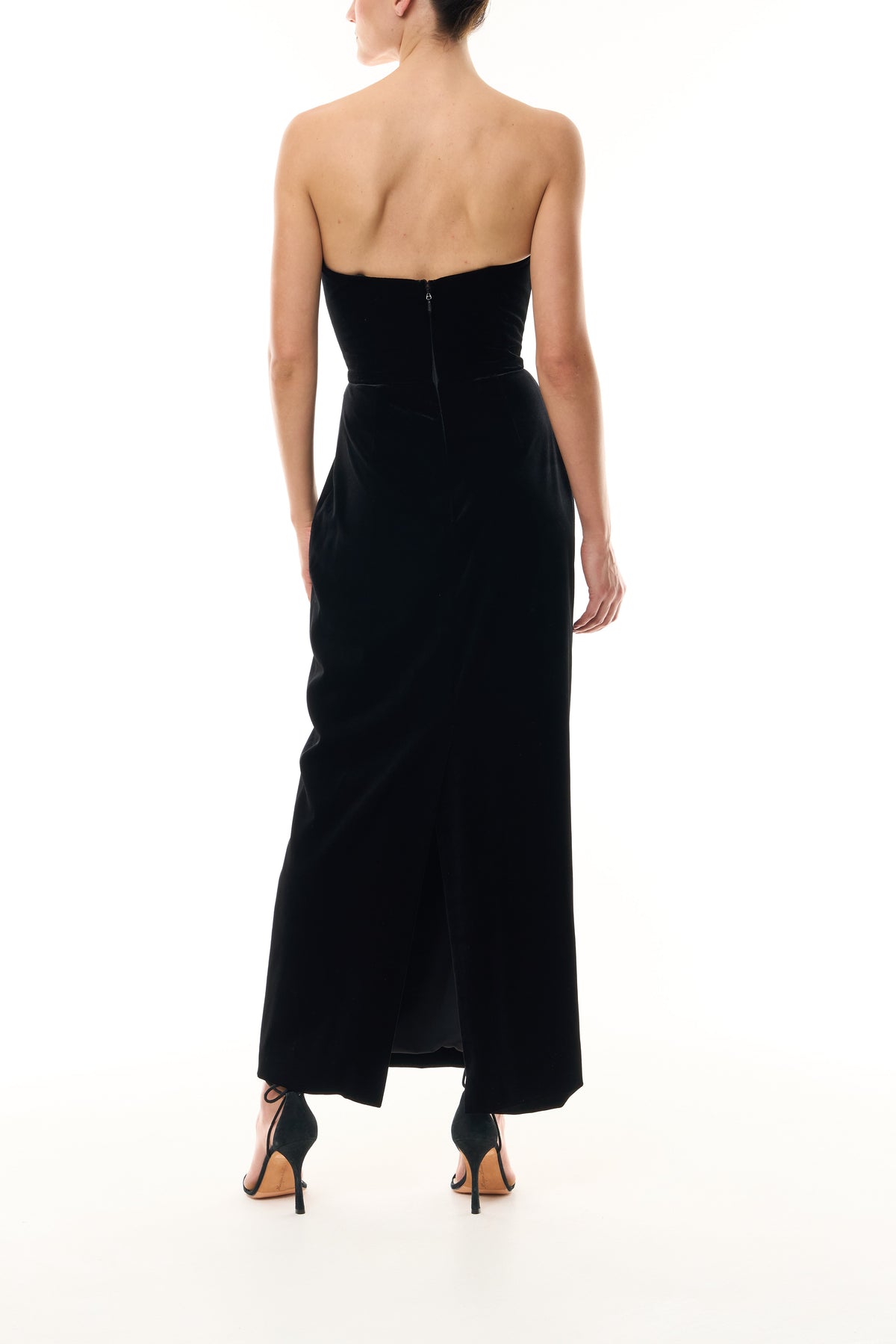 Strapless Velvet Cocktail Dress