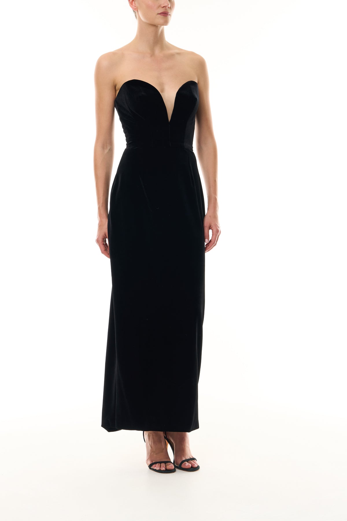 Strapless Velvet Cocktail Dress