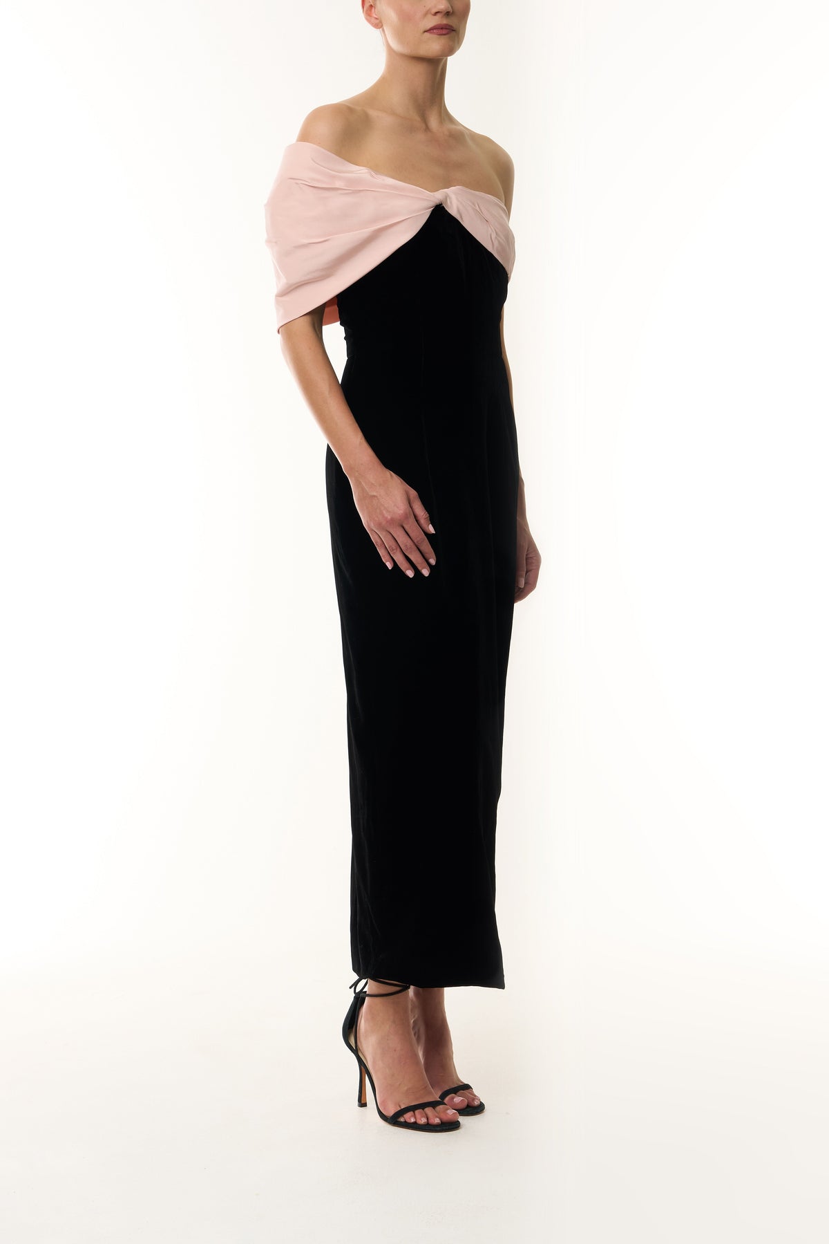 Velvet Off-the-Shoulder Sheath