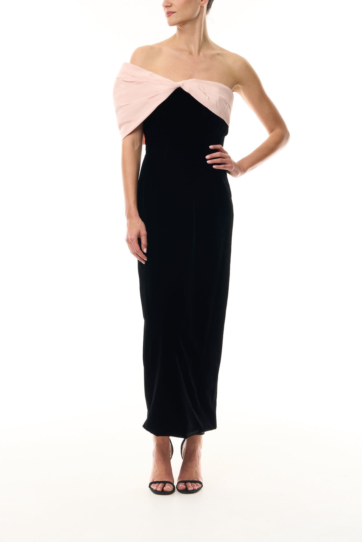 Velvet Off-the-Shoulder Sheath