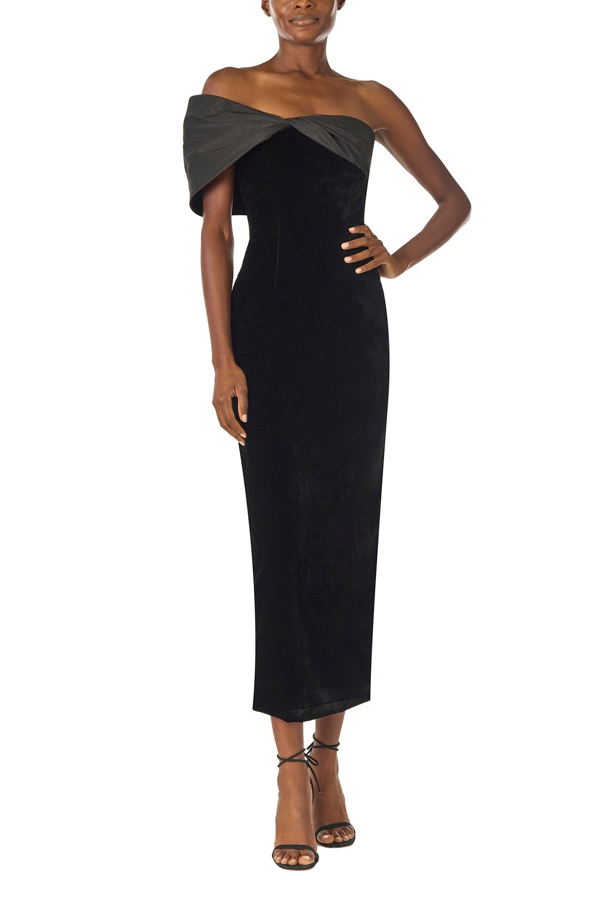 Velvet Off-the-Shoulder Sheath