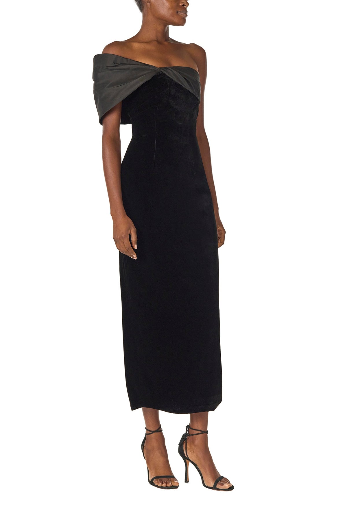 Velvet Off-the-Shoulder Sheath