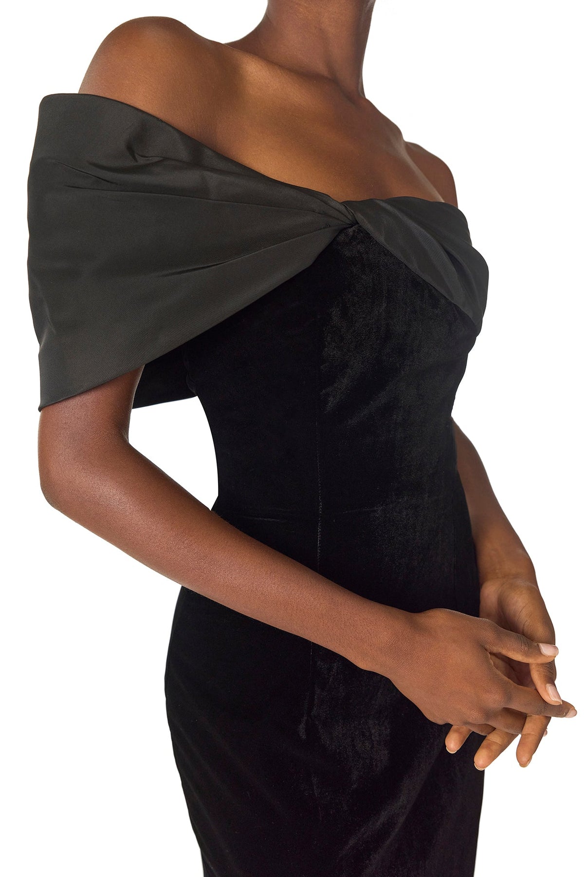 Velvet Off-the-Shoulder Sheath