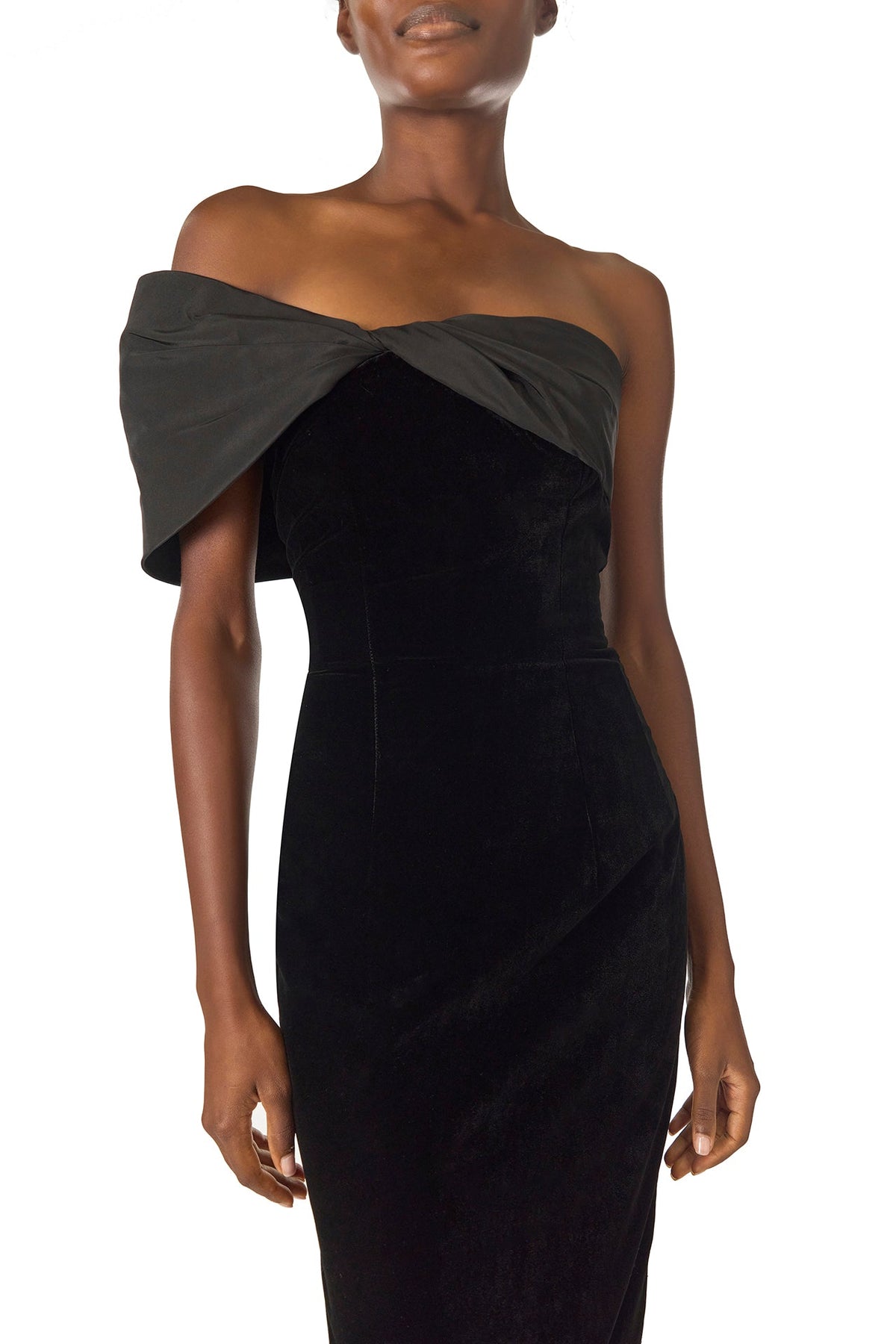 Velvet Off-the-Shoulder Sheath