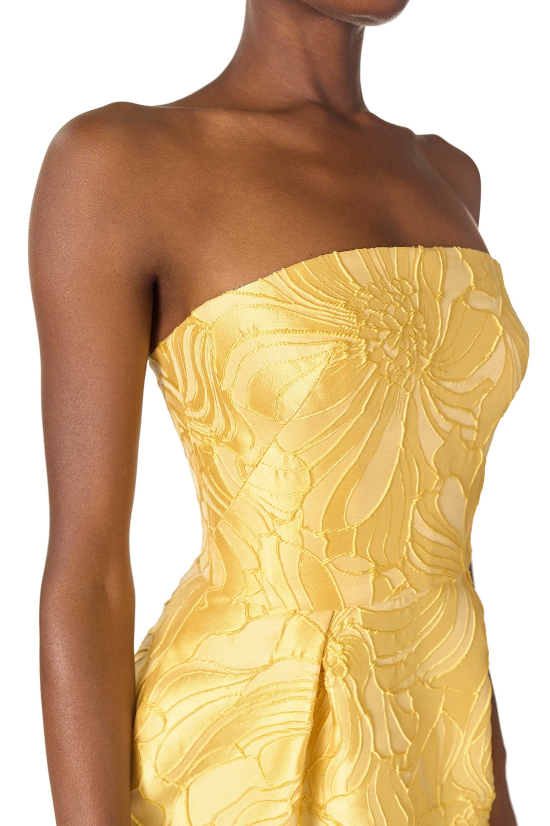Lemon Floral Jacquard Dress