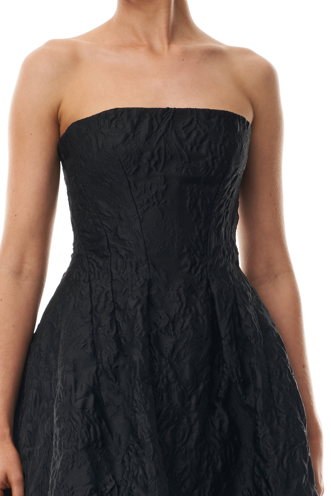 Noir Floral Jacquard Dress