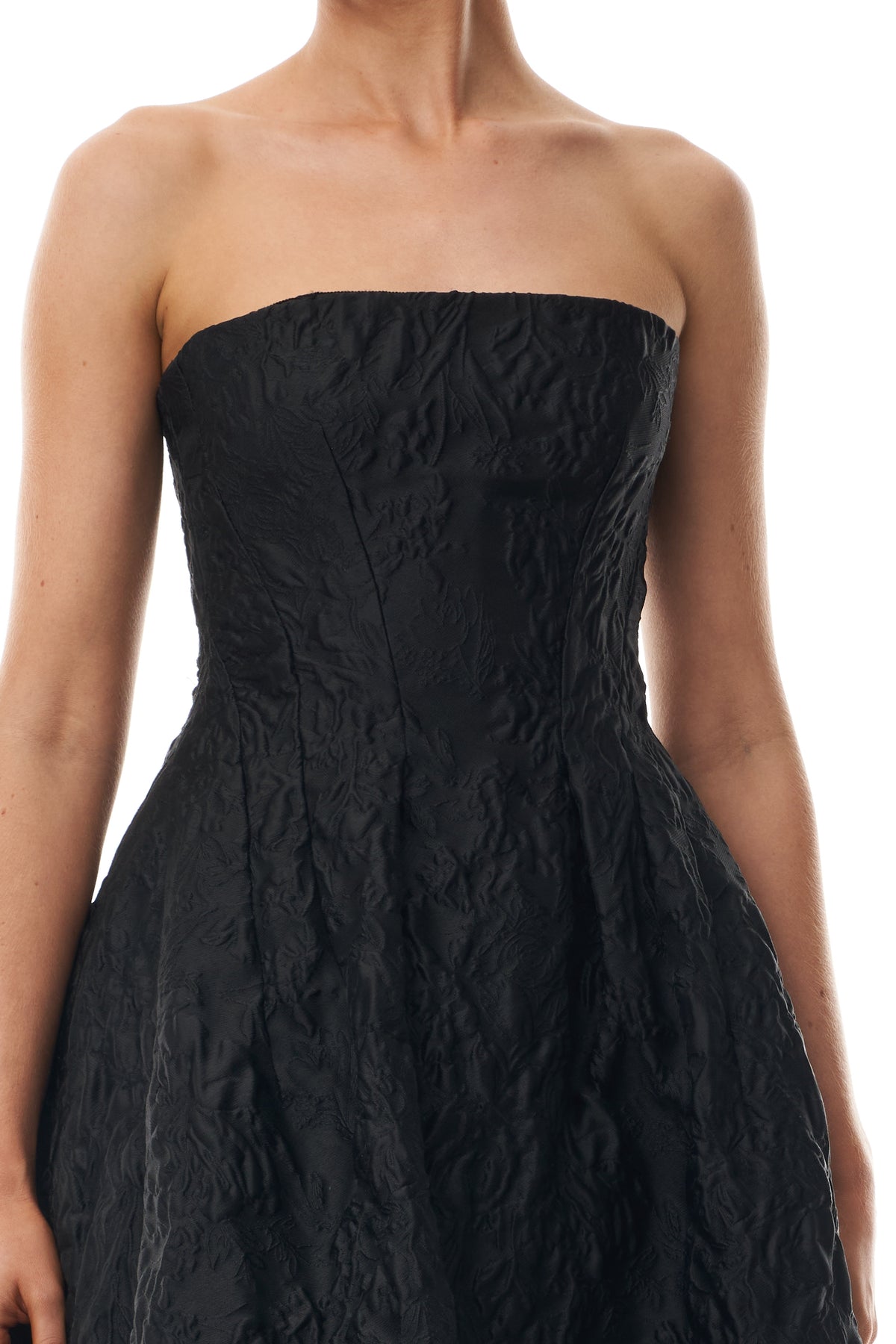 Noir Floral Jacquard Dress