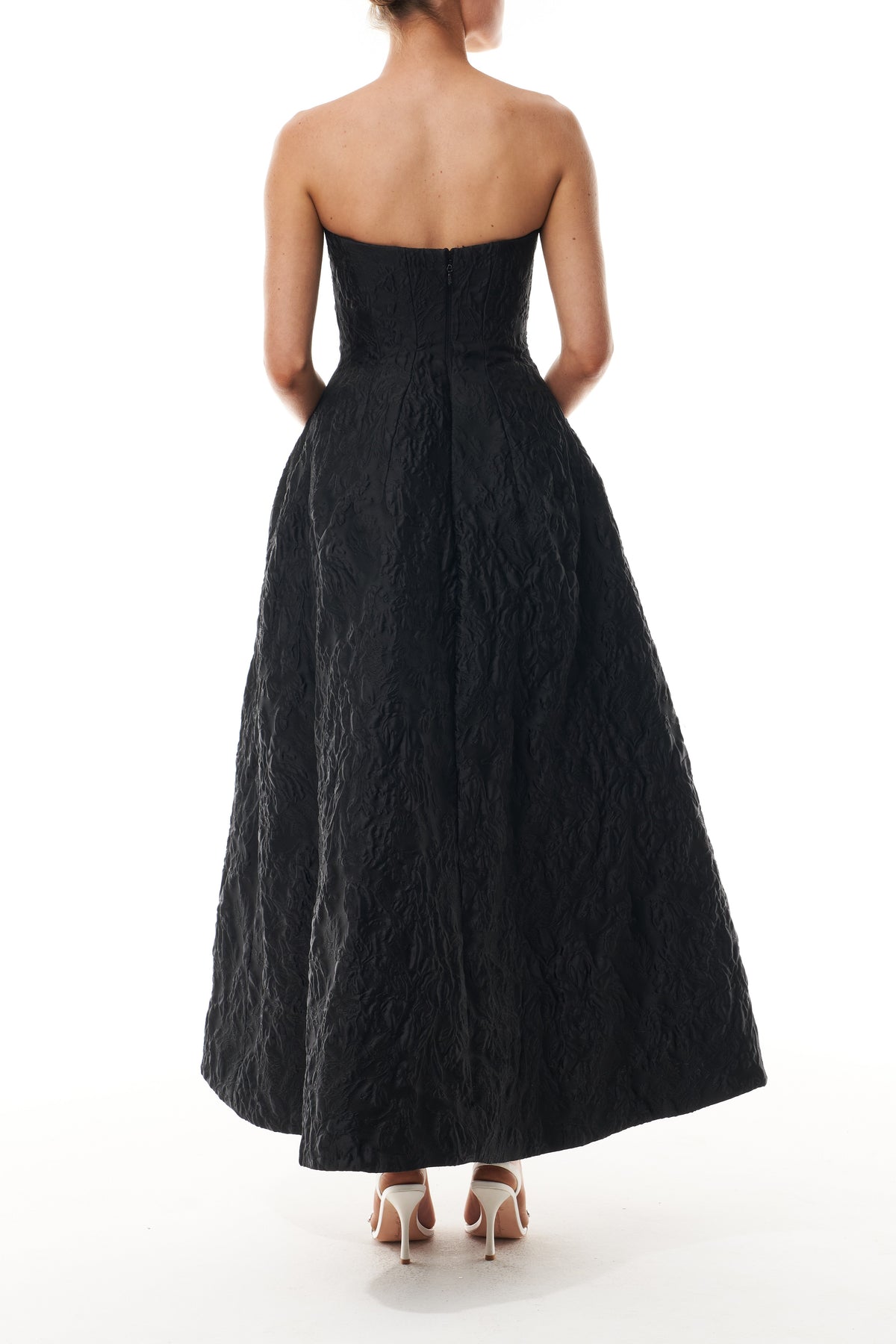 Noir Floral Jacquard Dress