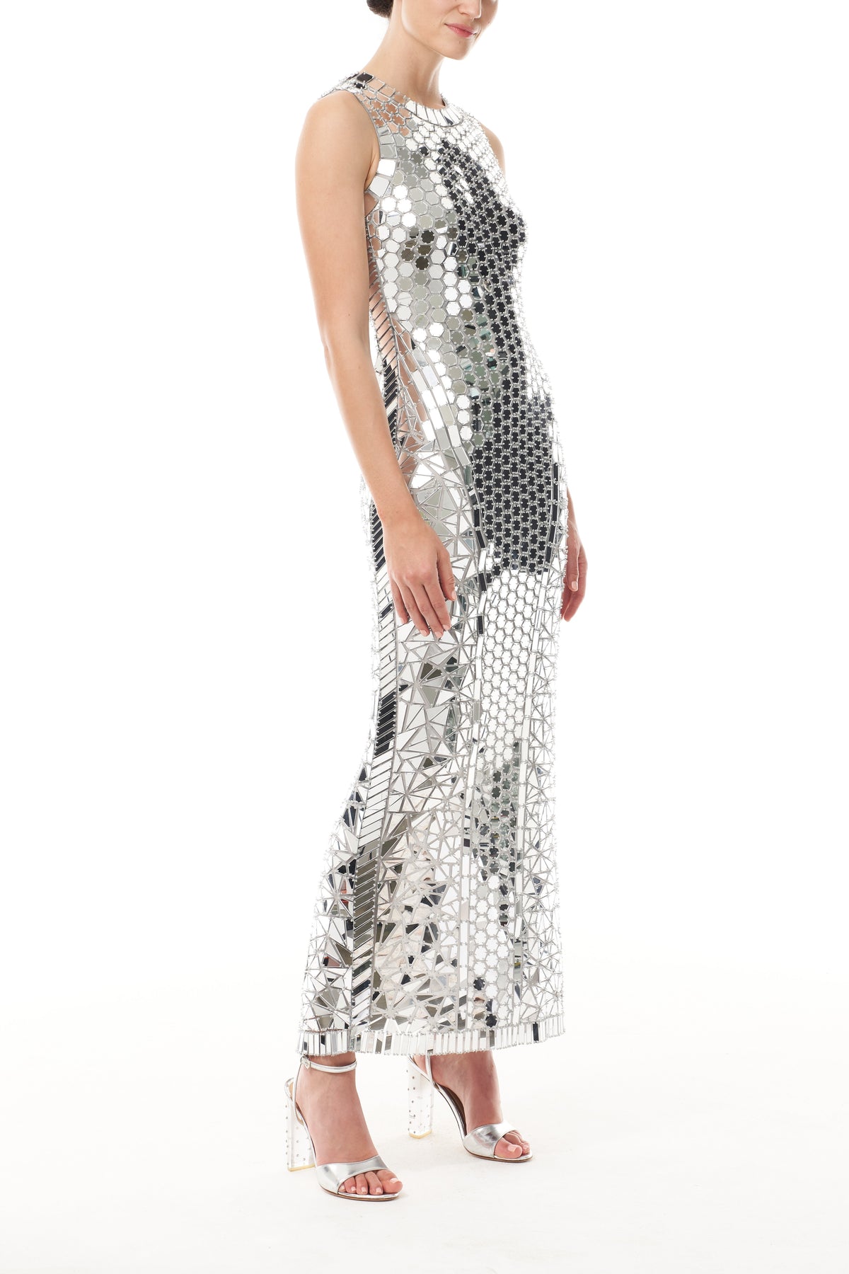 Sleeveless Mirror Midi Sheath