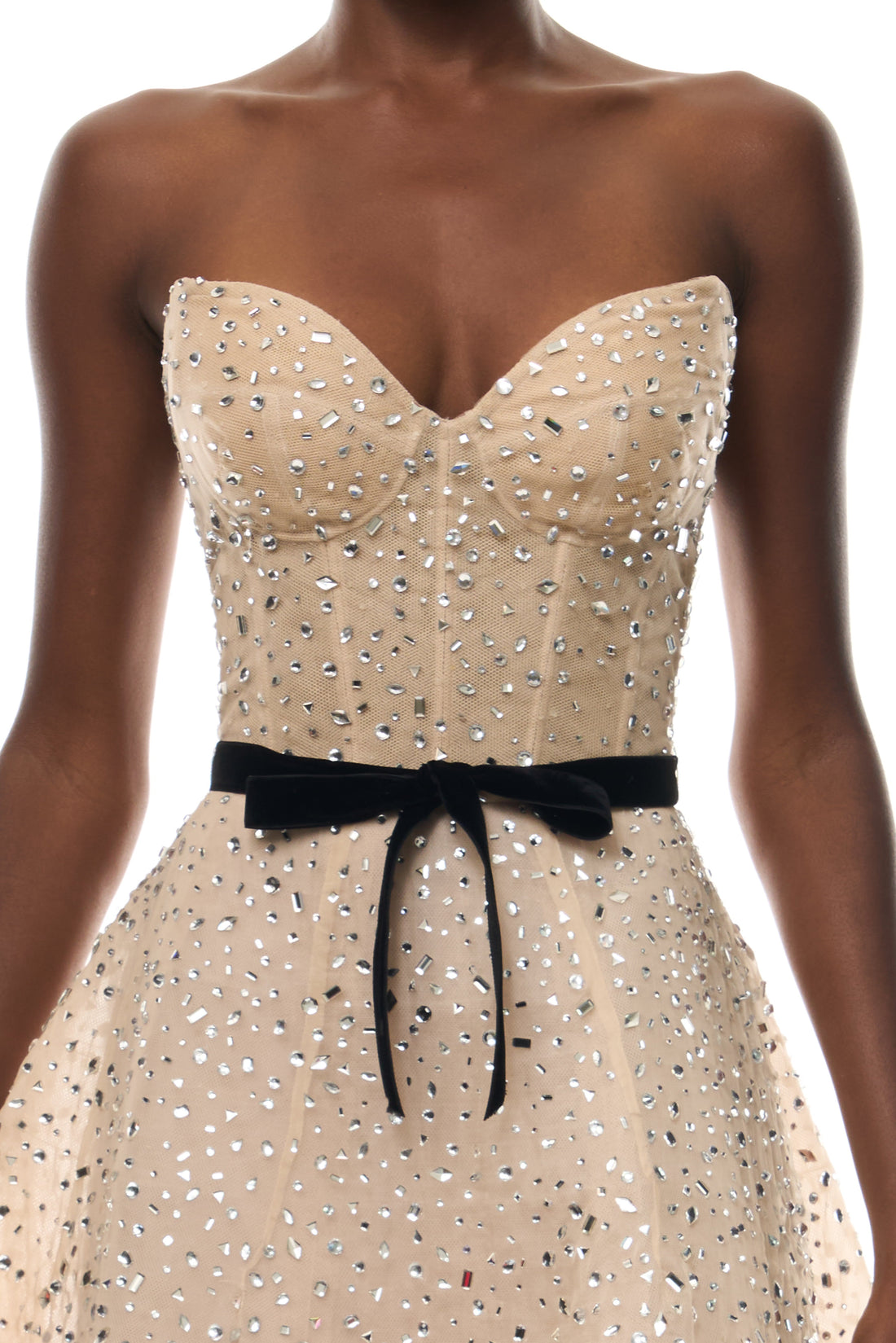 Crystal Embellished Sweetheart Dress