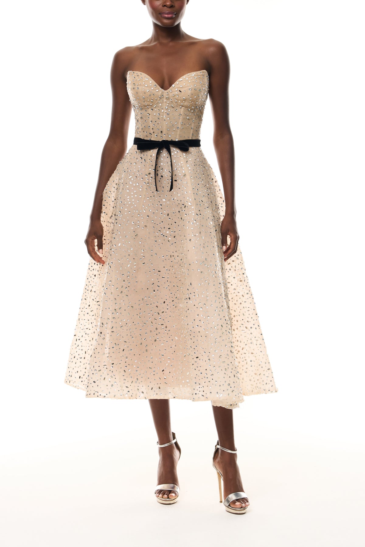 Crystal Embellished Sweetheart Dress