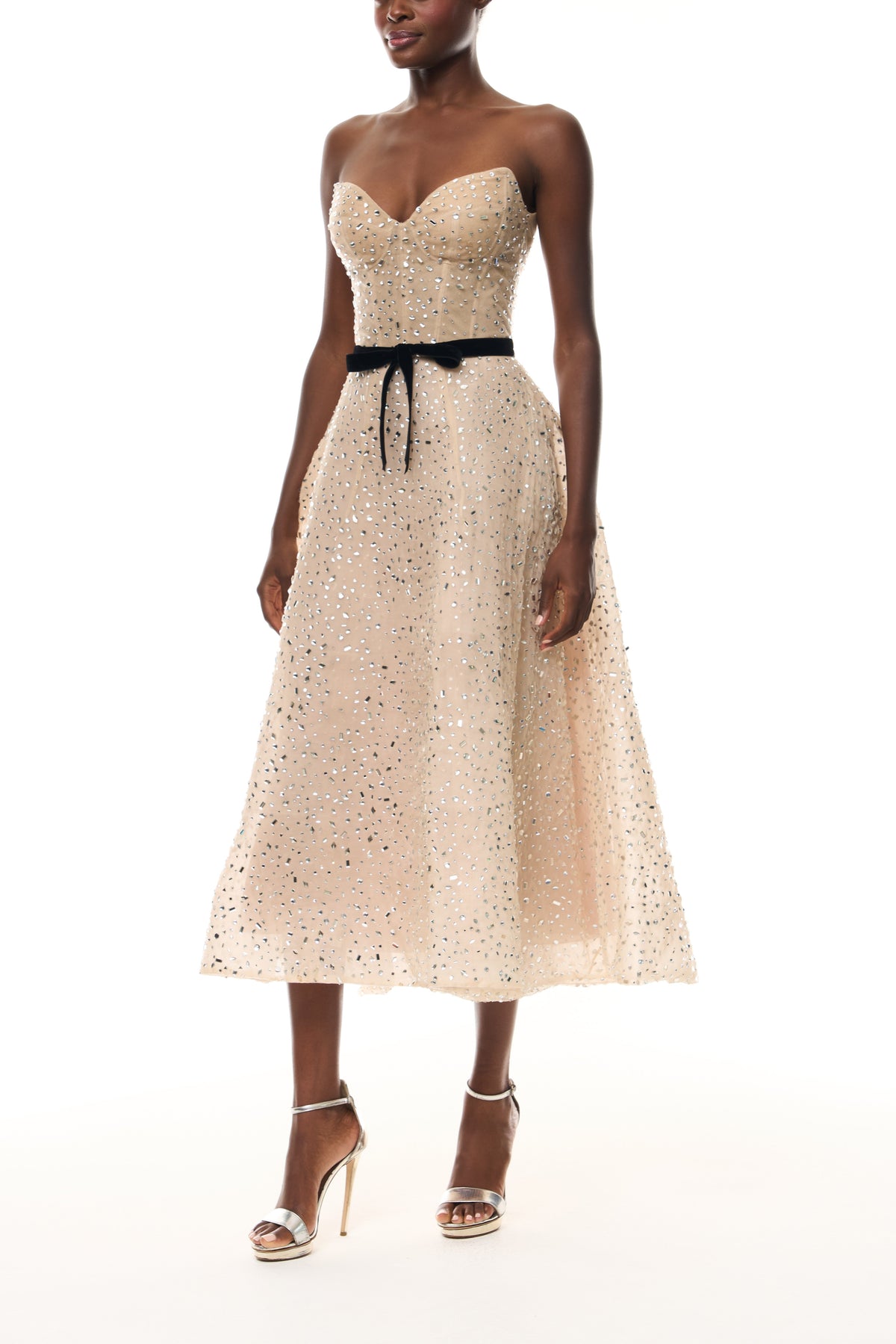 Crystal Embellished Sweetheart Dress