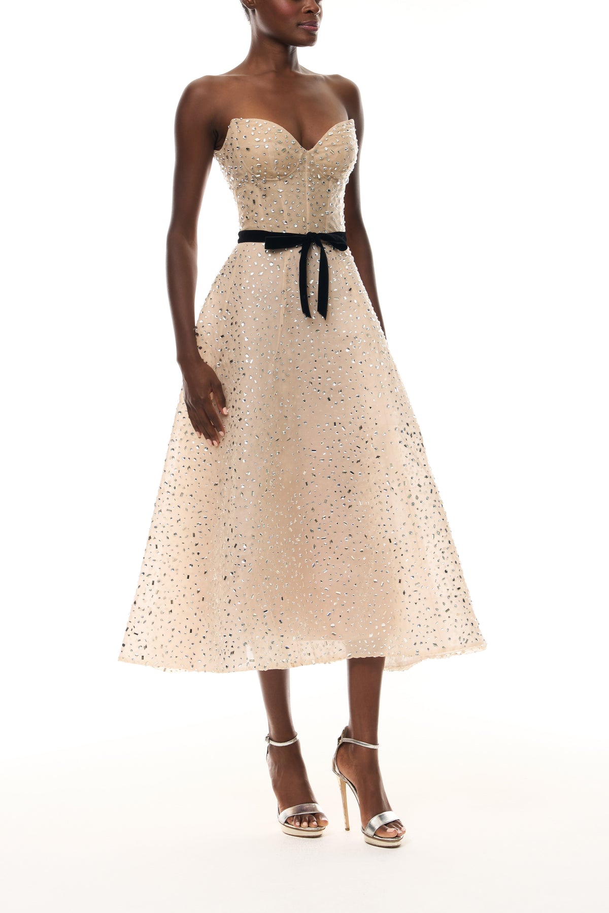 Crystal Embellished Sweetheart Dress