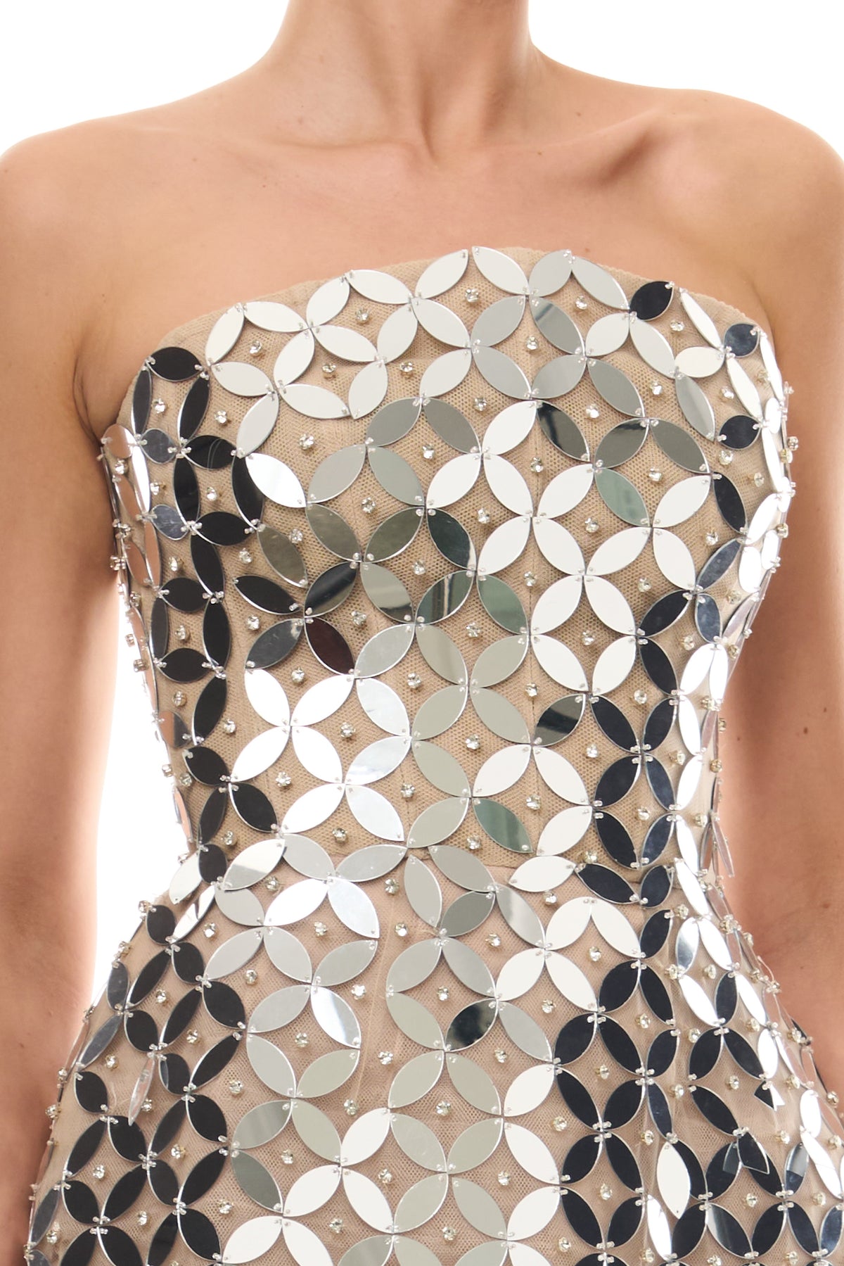 Sculpted Mirror Mini Dress