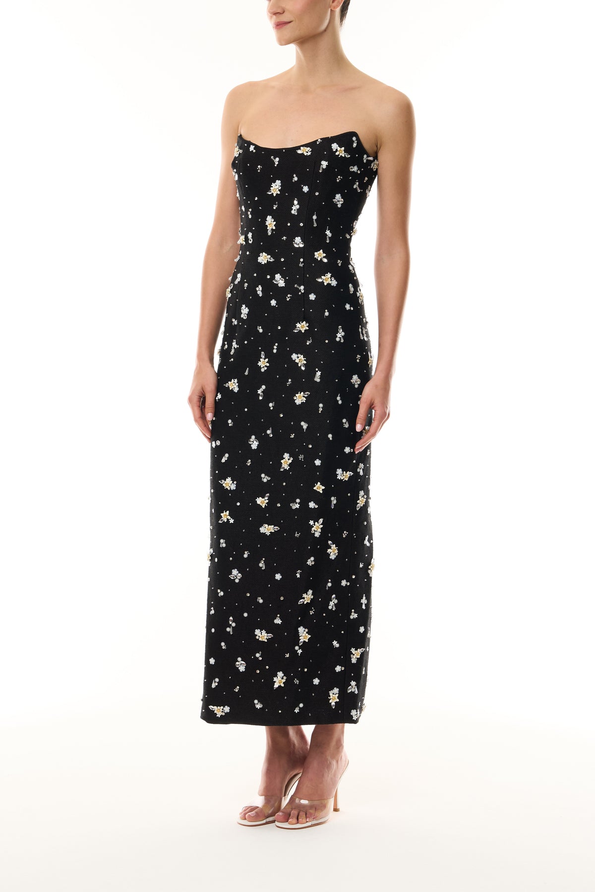 Petite Fleur Embroidered Cocktail Dress