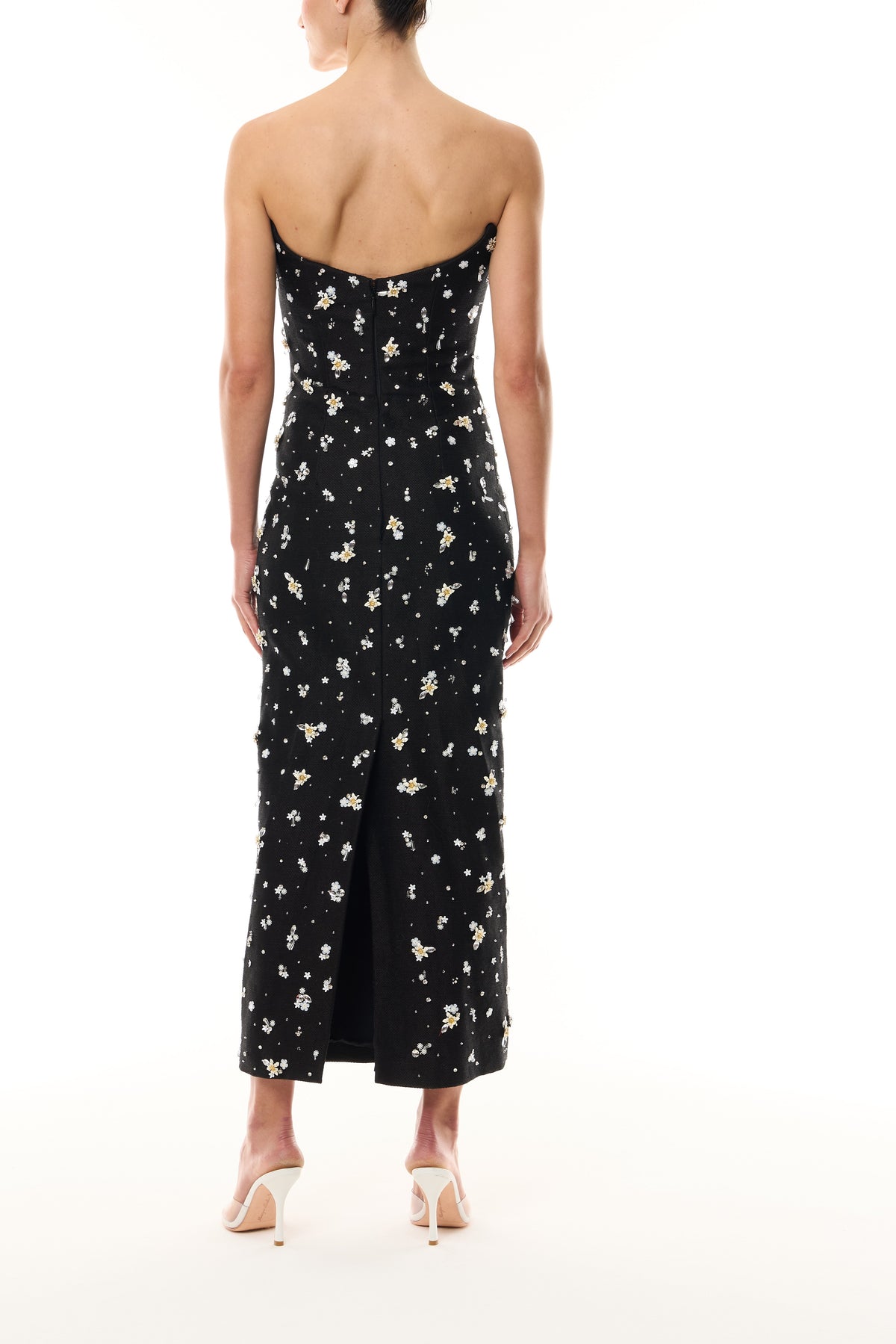 Petite Fleur Embroidered Cocktail Dress