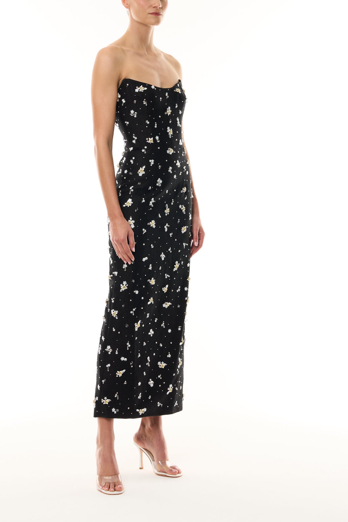 Petite Fleur Embroidered Cocktail Dress