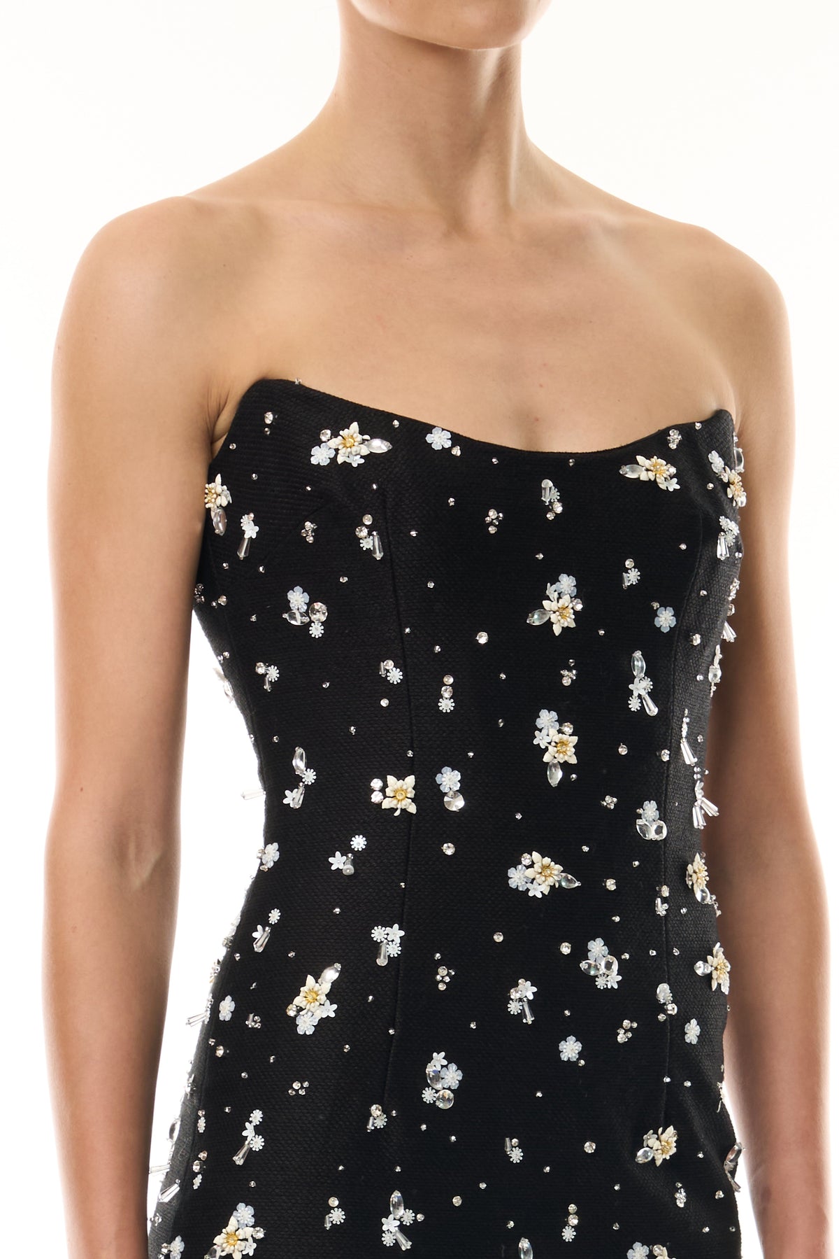 Petite Fleur Embroidered Cocktail Dress