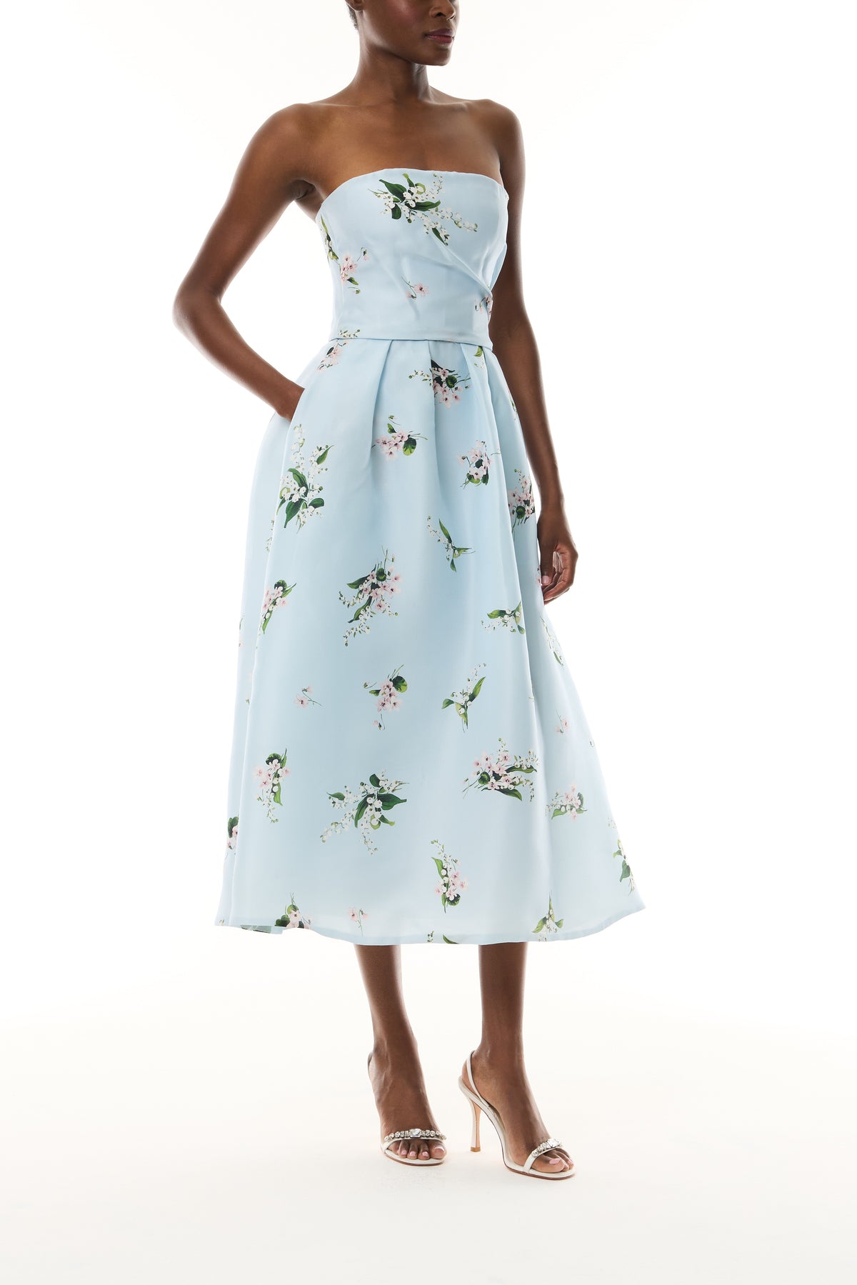 Posie Printed Tea Length Dress